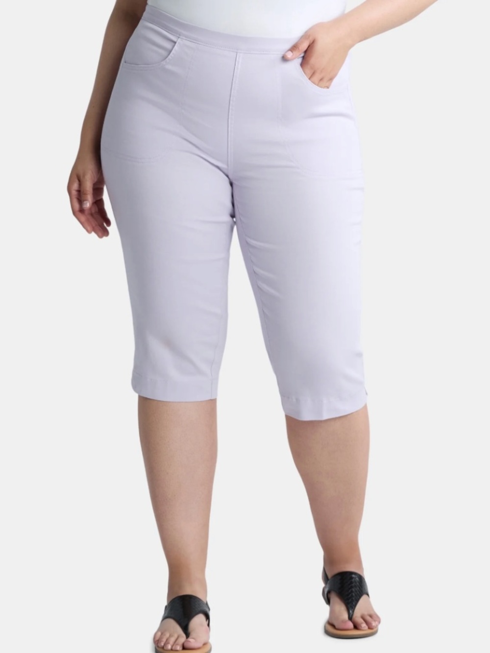 Just My Size Women’s Plus Lavender Stretch Capris Size 0X (14W) NWT